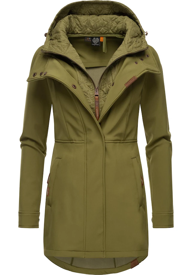 Ragwear Softshellmantel »Ybela« sportliche, gefütterte Outdoorjacke mit Kapuze