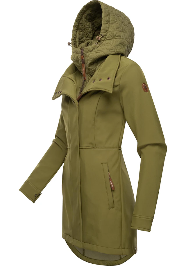 Ragwear Softshellmantel »Ybela« sportliche, gefütterte Outdoorjacke mit Kapuze