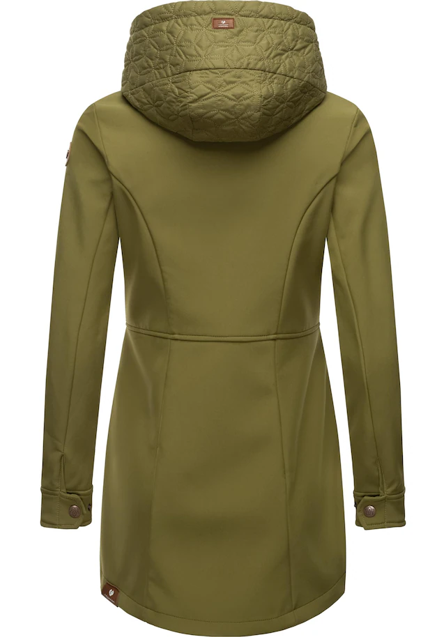 Ragwear Softshellmantel »Ybela« sportliche, gefütterte Outdoorjacke mit Kapuze
