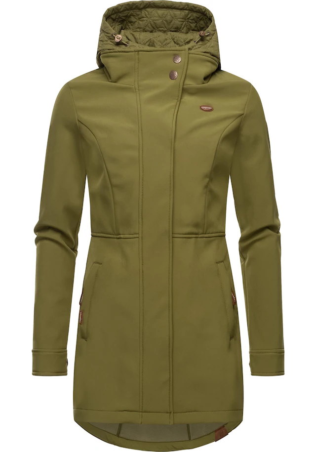 Ragwear Softshellmantel »Ybela« sportliche, gefütterte Outdoorjacke mit Kapuze