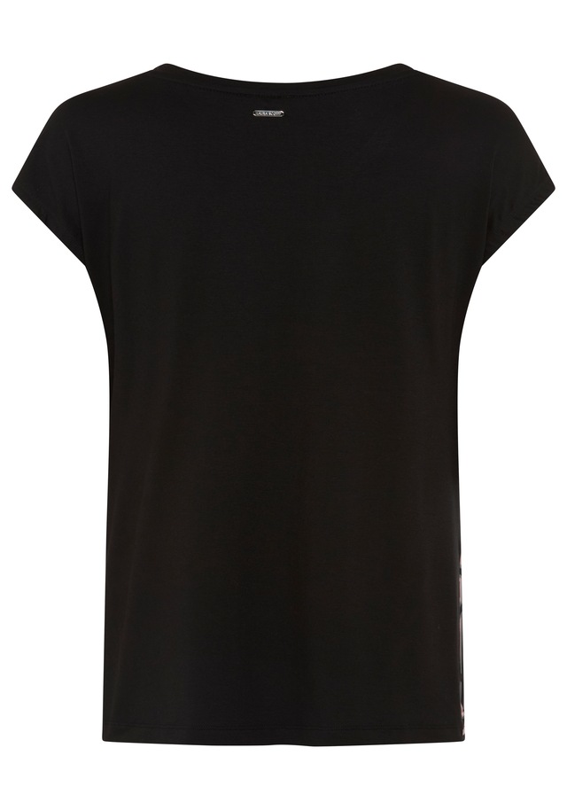 Laura Scott Shirtbluse »im Materialmix mit Satin, verschiedene Muster für jeden Geschmack,« femininer Stil, Rundhalsausschnitt, lockere Passform