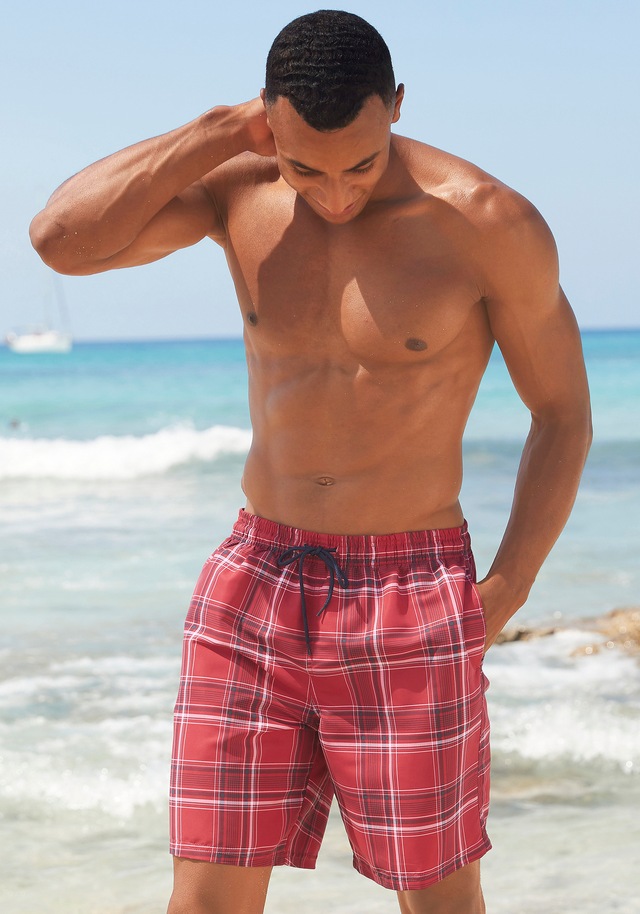 H.I.S Badeshorts »Karo« mit kontrastfarbiger Kordel
