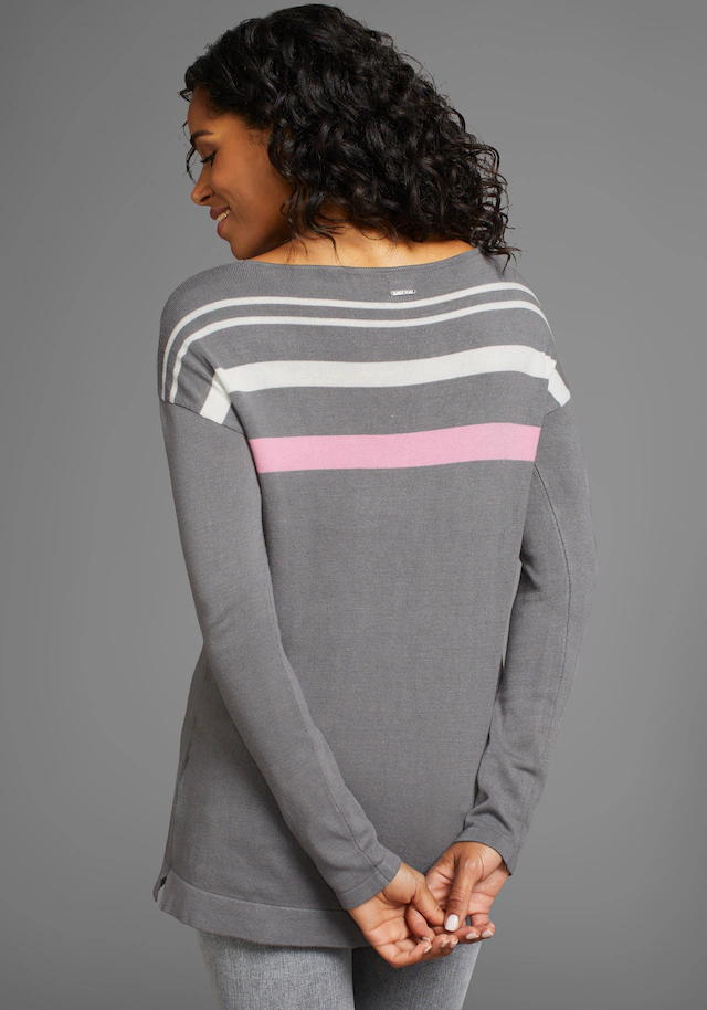 Laura Scott Strickpullover in Streifen-Design mit Glitzersteinen