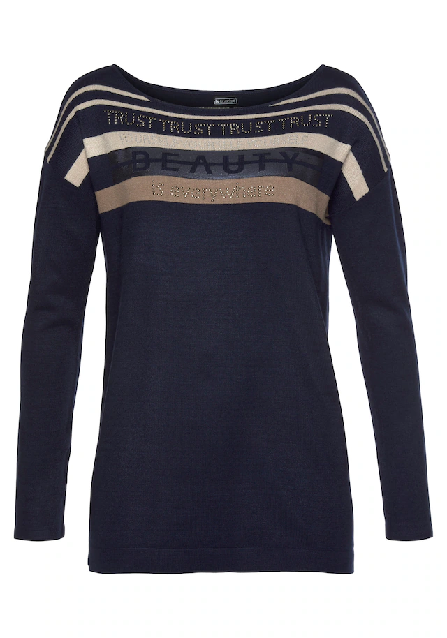 Laura Scott Strickpullover in Streifen-Design mit Glitzersteinen