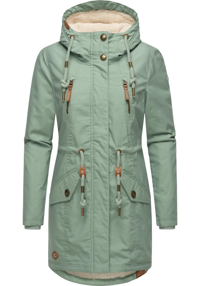 Ragwear Wintermantel »Elsie« stylischer Winterparka mit Kapuze und Teddyfleece