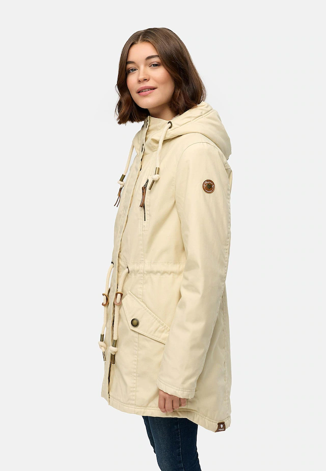 Ragwear Wintermantel »Elsie« stylischer Winterparka mit Kapuze und Teddyfleece