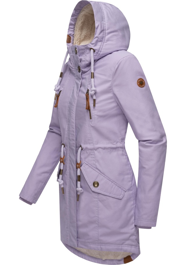 Ragwear Wintermantel »Elsie« stylischer Winterparka mit Kapuze und Teddyfleece