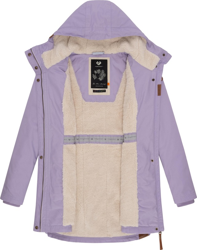 Ragwear Wintermantel »Elsie« stylischer Winterparka mit Kapuze und Teddyfleece