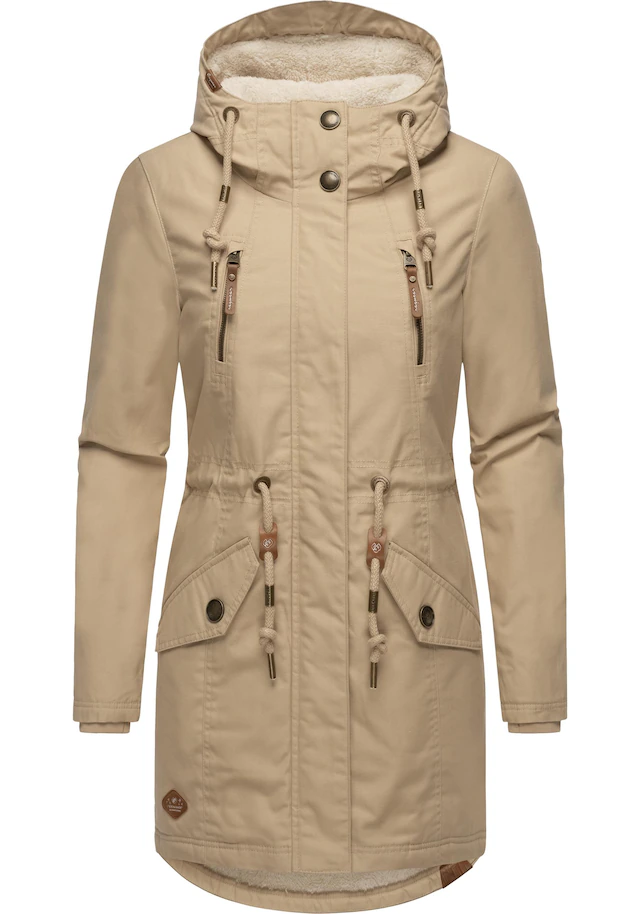 Ragwear Wintermantel »Elsie« stylischer Winterparka mit Kapuze und Teddyfleece