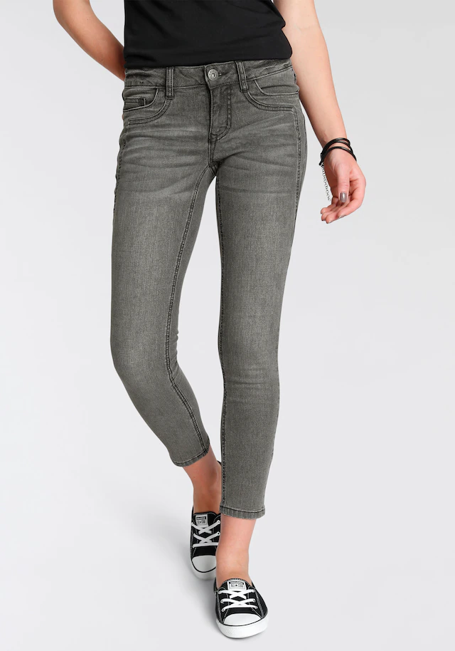 Arizona 7/8-Jeans »mit Keileinsätzen« extra-enger Schnitt, Used-Look-Waschung, niedrige Leibhöhe