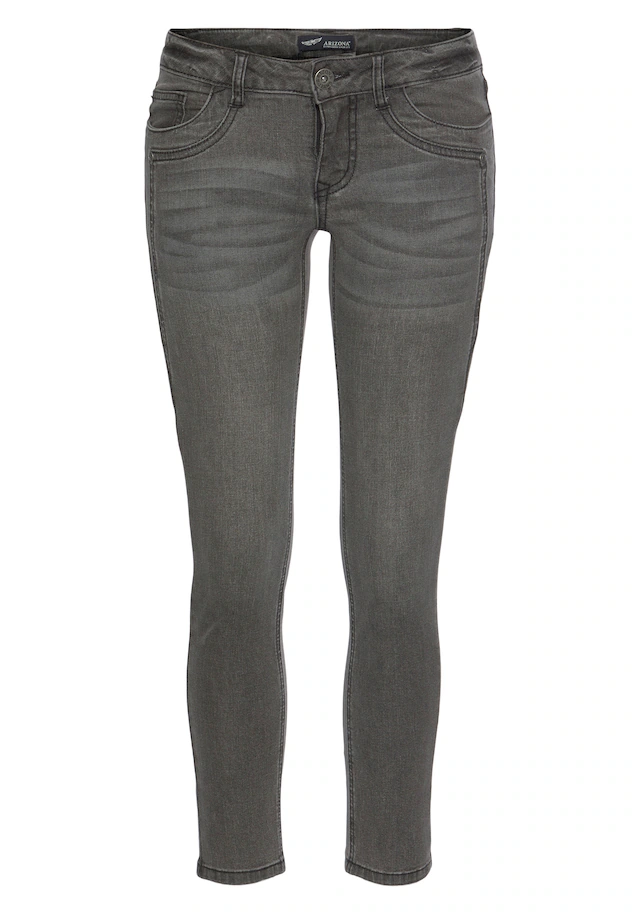 Arizona 7/8-Jeans »mit Keileinsätzen« extra-enger Schnitt, Used-Look-Waschung, niedrige Leibhöhe