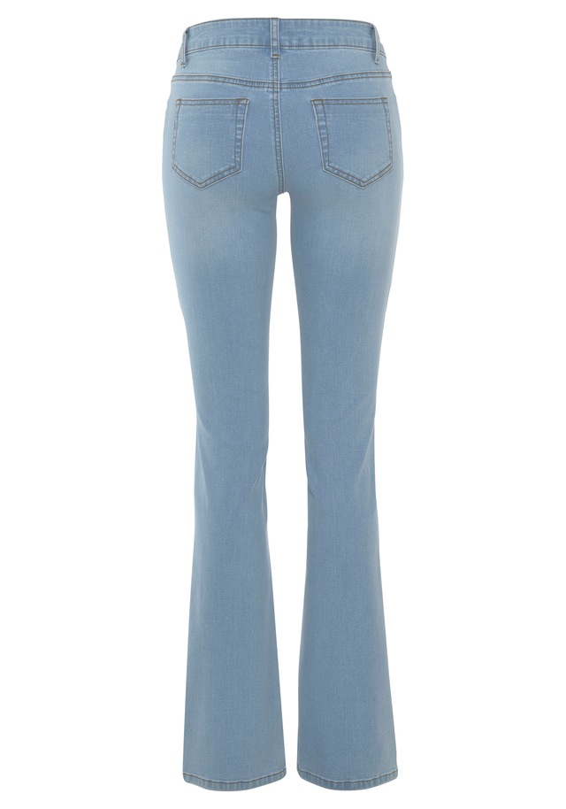 Arizona Bootcut-Jeans »mit Keileinsätzen« ausgestellte Beinform, niedrige Leibhöhe, elastisches Material