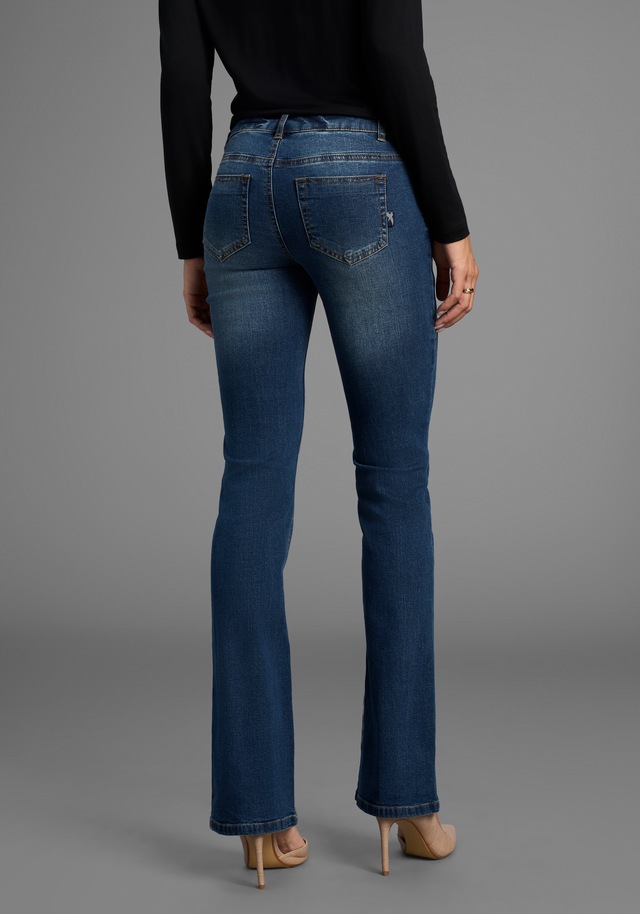 Arizona Bootcut-Jeans »mit Keileinsätzen« ausgestellte Beinform, niedrige Leibhöhe, elastisches Material