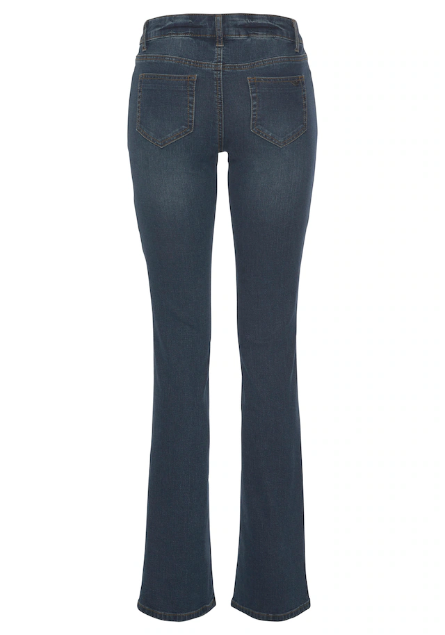 Arizona Bootcut-Jeans »mit Keileinsätzen« ausgestellte Beinform, niedrige Leibhöhe, elastisches Material