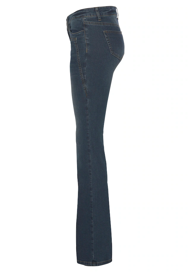 Arizona Bootcut-Jeans »mit Keileinsätzen« ausgestellte Beinform, niedrige Leibhöhe, elastisches Material