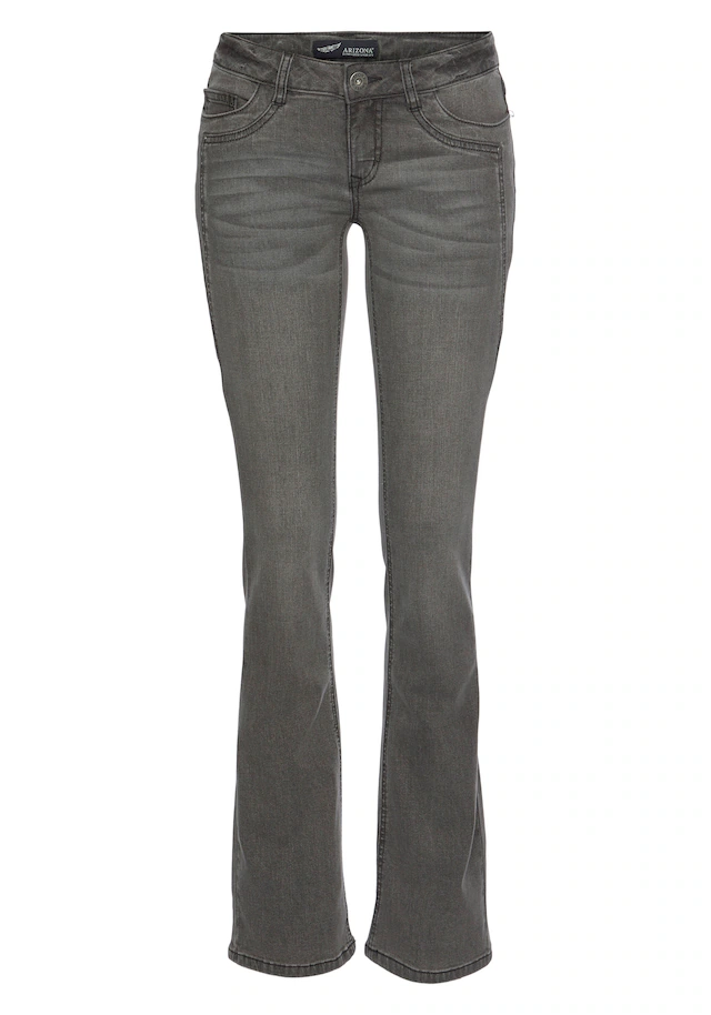 Arizona Bootcut-Jeans »mit Keileinsätzen« ausgestellte Beinform, niedrige Leibhöhe, elastisches Material