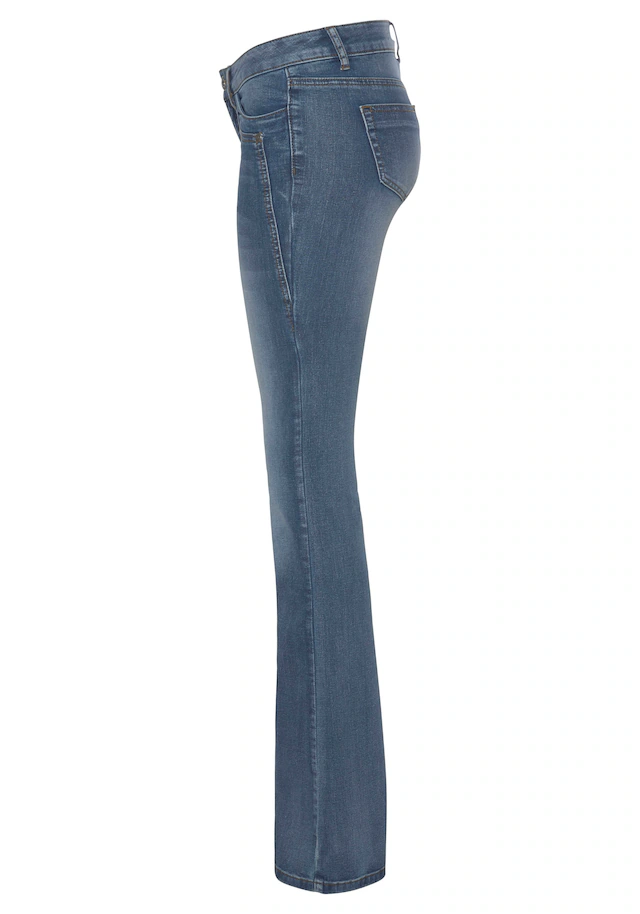 Arizona Bootcut-Jeans »mit Keileinsätzen« ausgestellte Beinform, niedrige Leibhöhe, elastisches Material