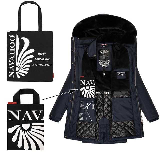 Navahoo Wintermantel »Tiniis« Parka mit abnehmbarer Kapuze und extra Einkaufstasche