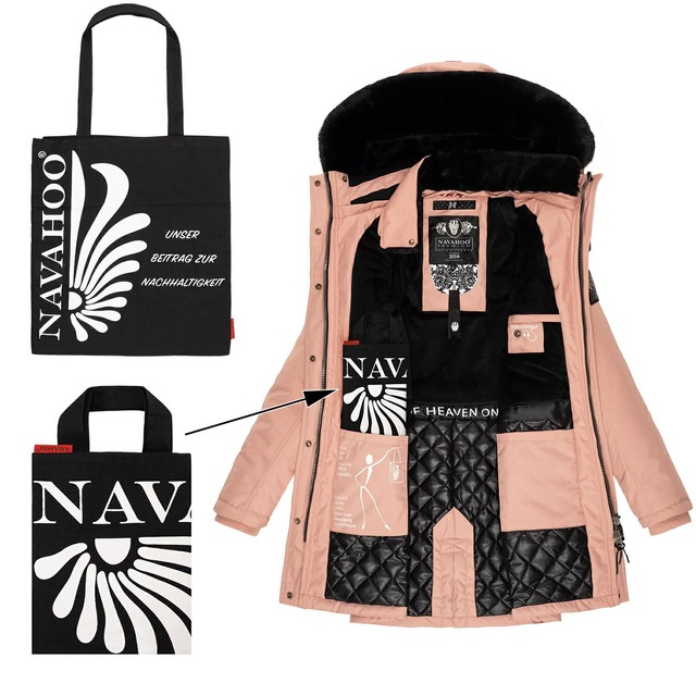 Navahoo Wintermantel »Tiniis« Parka mit abnehmbarer Kapuze und extra Einkaufstasche