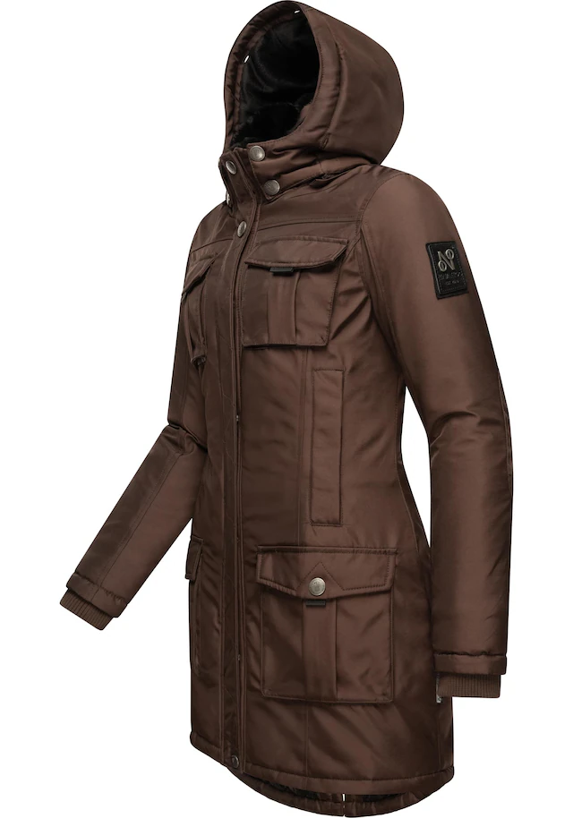 Navahoo Wintermantel »Tiniis« Parka mit abnehmbarer Kapuze und extra Einkaufstasche
