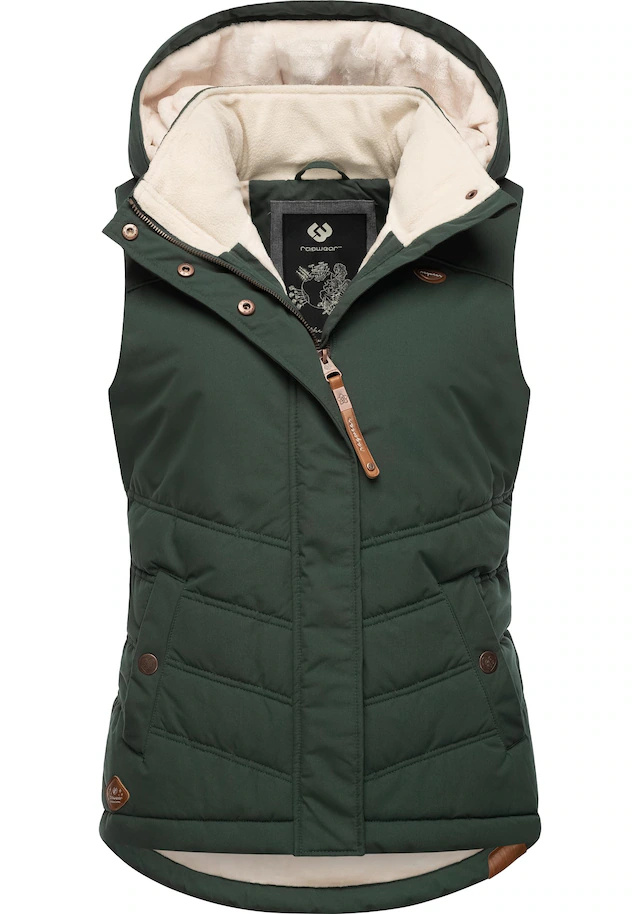 Ragwear Steppweste »Hesty« Wasserdichte Outdoor-Weste mit abnehmbarer Kapuze