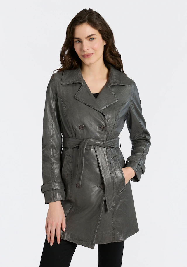 Mauritius Ledermantel »GWTaresa« 2 Stk. Leder-Trenchcoat mit Bindegürtel
