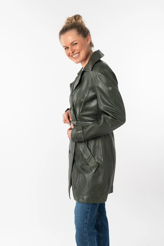 Mauritius Ledermantel »GWTaresa« 2 Stk. Leder-Trenchcoat mit Bindegürtel
