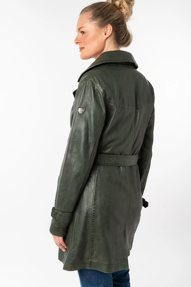 Mauritius Ledermantel »GWTaresa« 2 Stk. Leder-Trenchcoat mit Bindegürtel