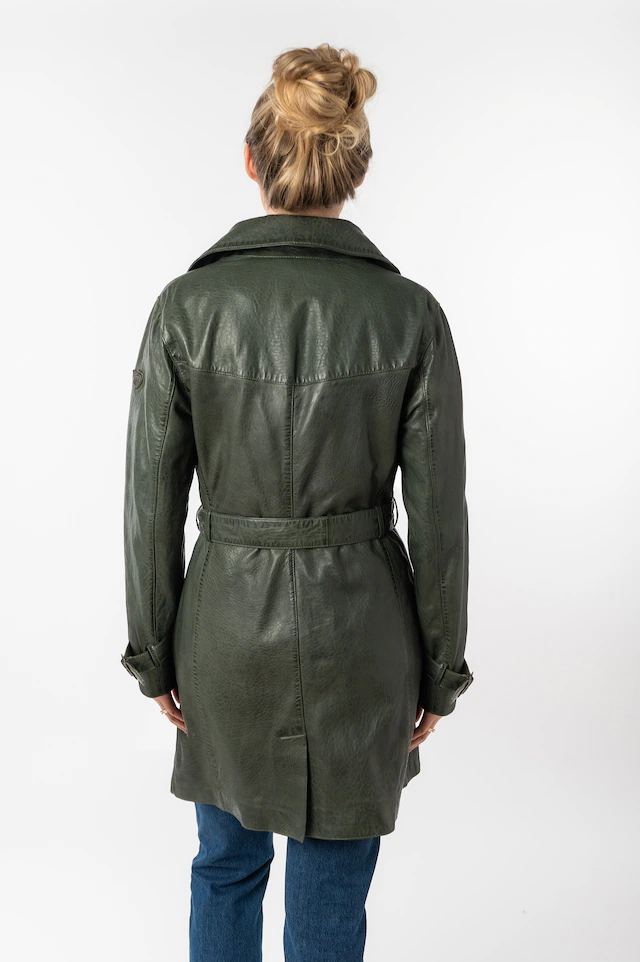 Mauritius Ledermantel »GWTaresa« 2 Stk. Leder-Trenchcoat mit Bindegürtel