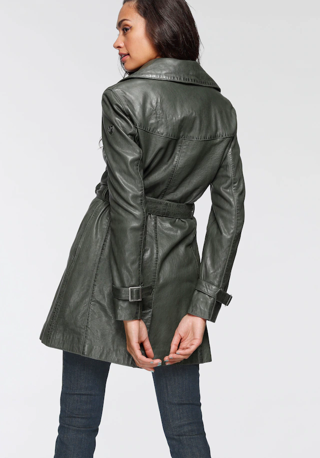 Mauritius Ledermantel »GWTaresa« 2 Stk. Leder-Trenchcoat mit Bindegürtel