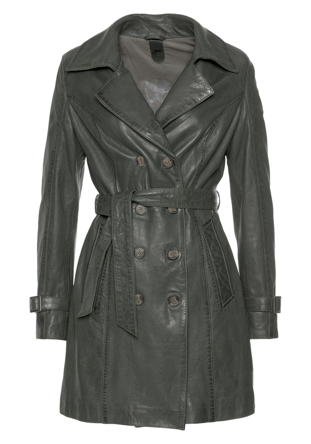 Mauritius Ledermantel »GWTaresa« 2 Stk. Leder-Trenchcoat mit Bindegürtel
