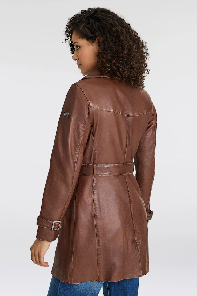Mauritius Ledermantel »GWTaresa« 2 Stk. Leder-Trenchcoat mit Bindegürtel