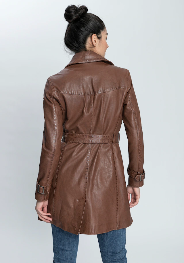 Mauritius Ledermantel »GWTaresa« 2 Stk. Leder-Trenchcoat mit Bindegürtel