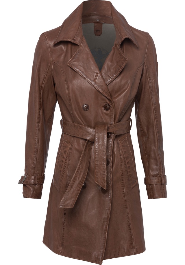 Mauritius Ledermantel »GWTaresa« 2 Stk. Leder-Trenchcoat mit Bindegürtel