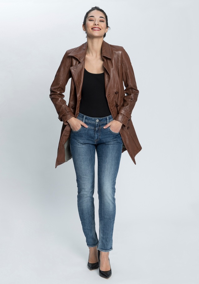 Mauritius Ledermantel »GWTaresa« 2 Stk. Leder-Trenchcoat mit Bindegürtel