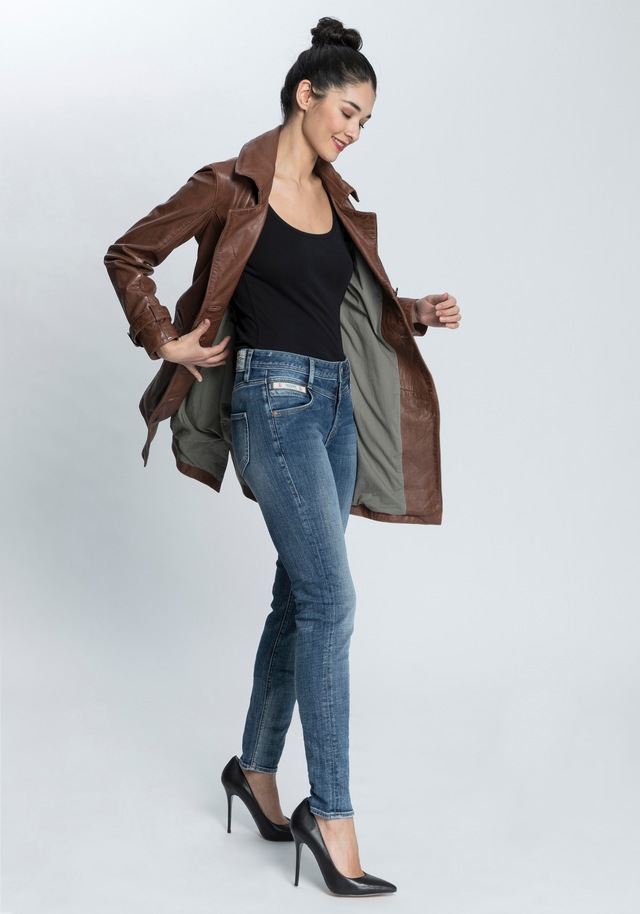 Mauritius Ledermantel »GWTaresa« 2 Stk. Leder-Trenchcoat mit Bindegürtel