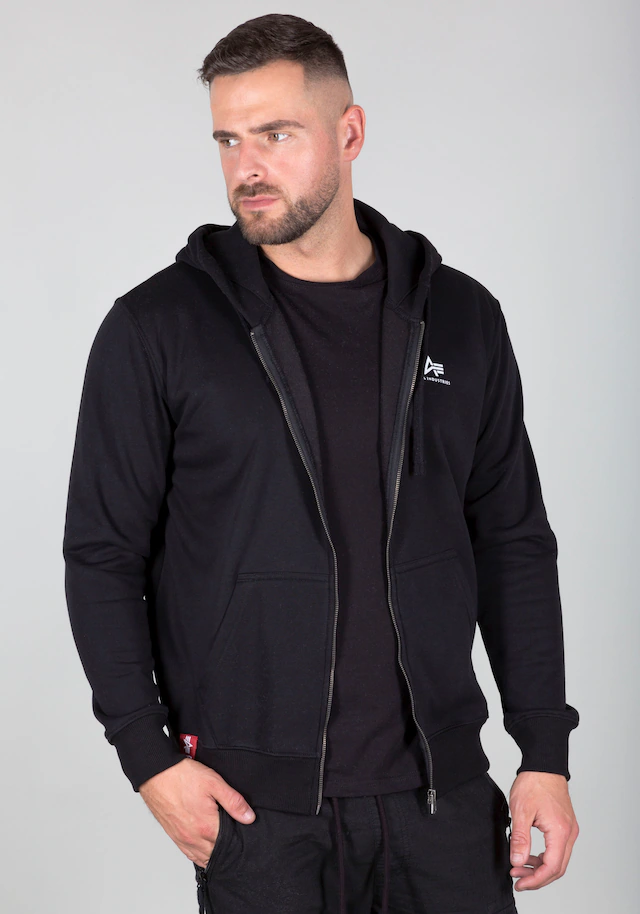 Alpha Industries Kapuzensweatjacke »Basic Zip Hoody SL« Baumwollmischung, regular fit