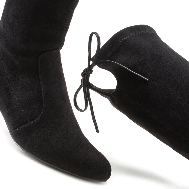 LASCANA Schlupfstiefel »Schlupfboots, Slouchy Boots, Slip-On,« aus stretchigem Material mit Blockabsatz in elegantem Design