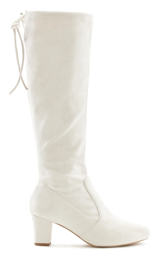 LASCANA Schlupfstiefel »Schlupfboots, Slouchy Boots, Slip-On,« aus stretchigem Material mit Blockabsatz in elegantem Design