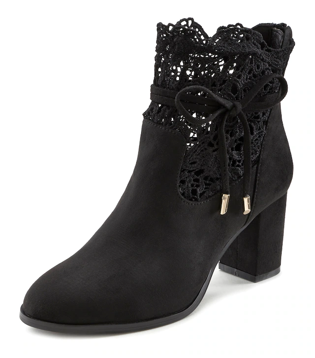 LASCANA High-Heel-Stiefelette »Herbststiefelette, Ankle Boot, Stiefel,« mit modischer Spitze und bequemen Blockabsatz