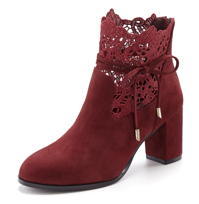 LASCANA High-Heel-Stiefelette »Herbststiefelette, Ankle Boot, Stiefel,« mit modischer Spitze und bequemen Blockabsatz