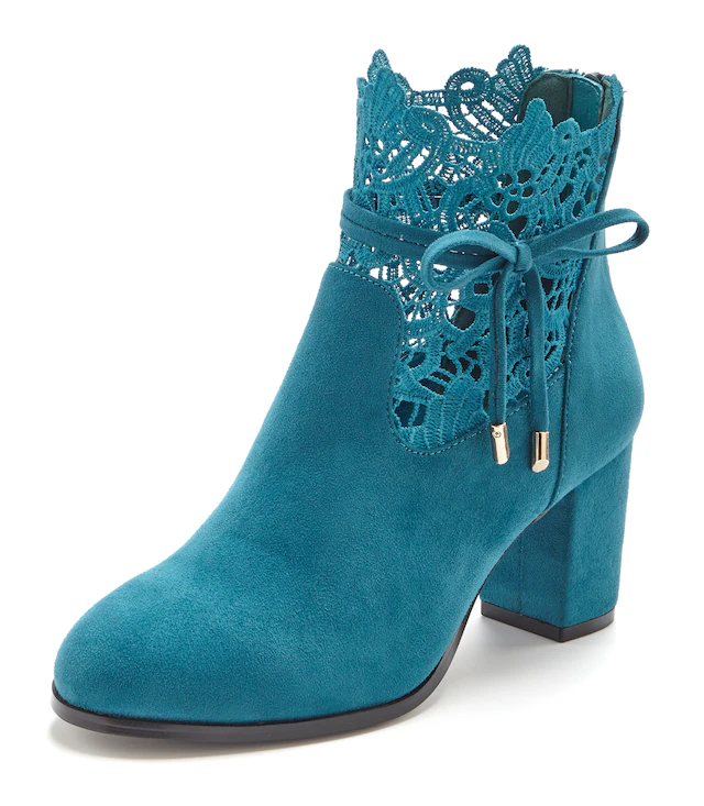 LASCANA High-Heel-Stiefelette »Herbststiefelette, Ankle Boot, Stiefel,« mit modischer Spitze und bequemen Blockabsatz