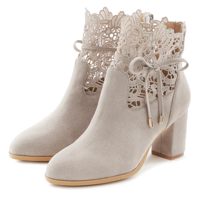 LASCANA High-Heel-Stiefelette »Herbststiefelette, Ankle Boot, Stiefel,« mit modischer Spitze und bequemen Blockabsatz