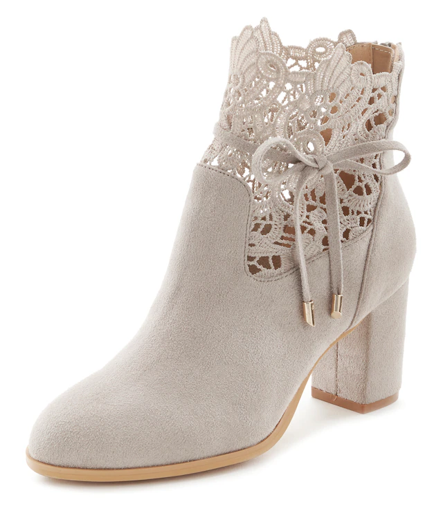 LASCANA High-Heel-Stiefelette »Herbststiefelette, Ankle Boot, Stiefel,« mit modischer Spitze und bequemen Blockabsatz