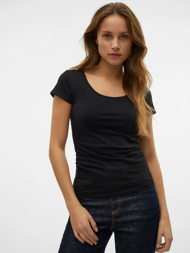 Vero Moda Rundhalsshirt »VMMAXI MY SOFT SS U-NECK«