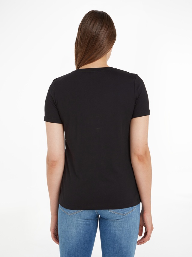 Tommy Hilfiger Rundhalsshirt »HERITAGE HILFIGER C-NK REG TEE« mit gesticktem Tommy Hilfiger Linear Logo-Schriftzug