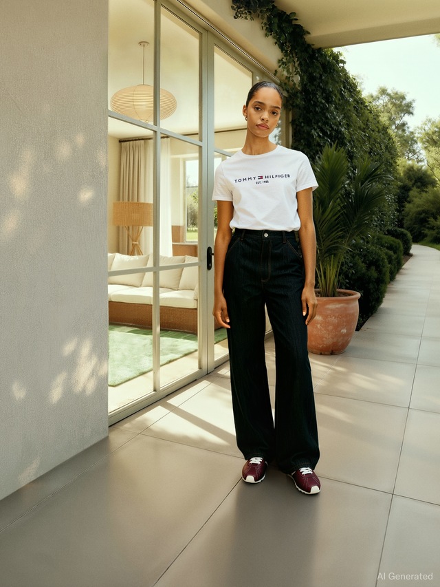 Tommy Hilfiger Rundhalsshirt »HERITAGE HILFIGER C-NK REG TEE« mit gesticktem Tommy Hilfiger Linear Logo-Schriftzug