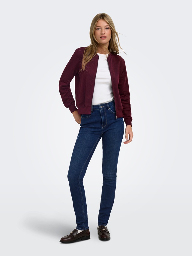 ONLY Sweatjacke »ONLJOYCE L/S BOMBER SWT NOOS« Polyester, regular fit