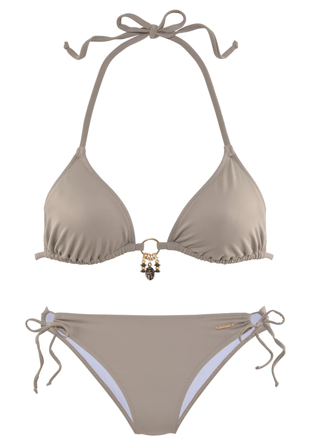 Bruno Banani Triangel-Bikini mit gold-schwarzenen Accessories