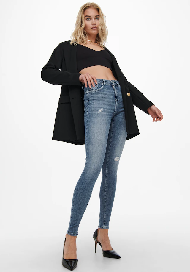 ONLY Skinny-fit-Jeans »ONLPOWER LIFE MID PUSH« Baumwollmischung, skinny fit, regular waist